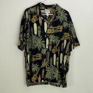 Vintage Diamond Head Sportswear Mens Hawaiian Shirt XL Rayon Surfboard Ukulele